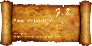 Faur Kristóf névjegykártya