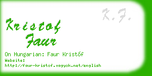 kristof faur business card
