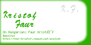 kristof faur business card